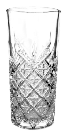 VASO TRAGO LARGO LABRADO 330 ML DIAMANTE