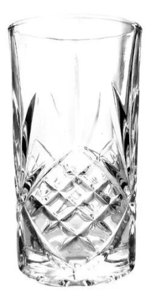 VASO TRAGO LARGO LABRADO 365 ML ROMBO