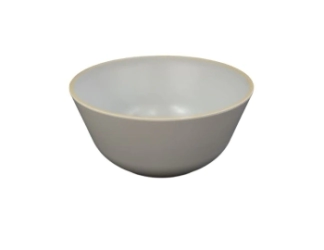 ENSALADERA 25 CM PROFUNDA GRIS CON BORDE BEIGE MELAMINA