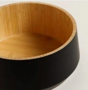 SET X 2 ENSALADERAS REDONDA RECTA BAMBU NEGRA CAROL