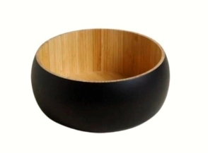 SET X 2 ENSALADERAS REDONDA BAMBU NEGRA CAROL