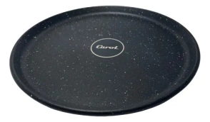 PLATO PLAYO 25 CM PLASTICO GRANITO NEGRO CAROL