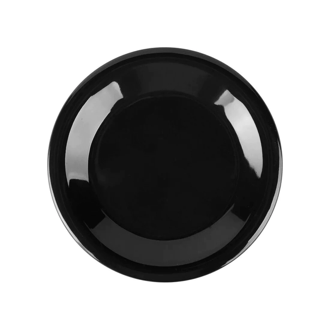 PLATO POSTRE 19 CM REDONDO VIDRIO TEMPLADO NEGRO CAROL