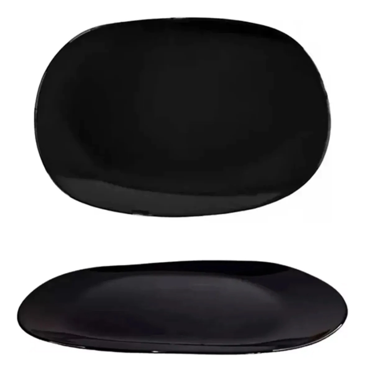 BANDEJA RECTANGULAR 30,5 CM VIDRIO TEMPLADO NEGRO CAROL