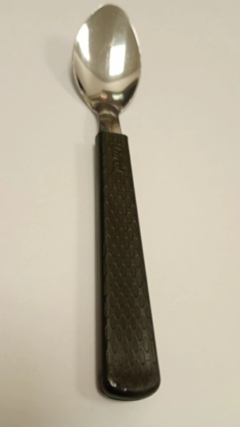 CUCHARITA DE TE MANGO PLASTICO TEXTURADO NEGRO CAROL