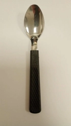 CUCHARA DE MESA MANGO PLASTICO TEXTURADO NEGRO CAROL