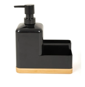 DISPENSER DETERGENTE Y PORTAESPONJA NEGRO CAROL