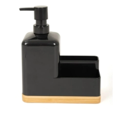 DISPENSER DETERGENTE Y PORTAESPONJA NEGRO CAROL