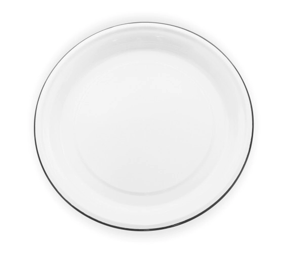 BANDEJA 35 CM BLANCA CON BORDE NEGRO ENLOZADO