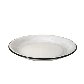 BANDEJA 35 CM BLANCA CON BORDE NEGRO ENLOZADO