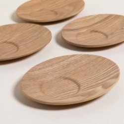 POSA VASOS OVAL / PLATOS DE CAFE 14 X 12 CM MADERA CAROL