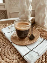 POSA VASOS OVAL / PLATOS DE CAFE 14 X 12 CM MADERA CAROL