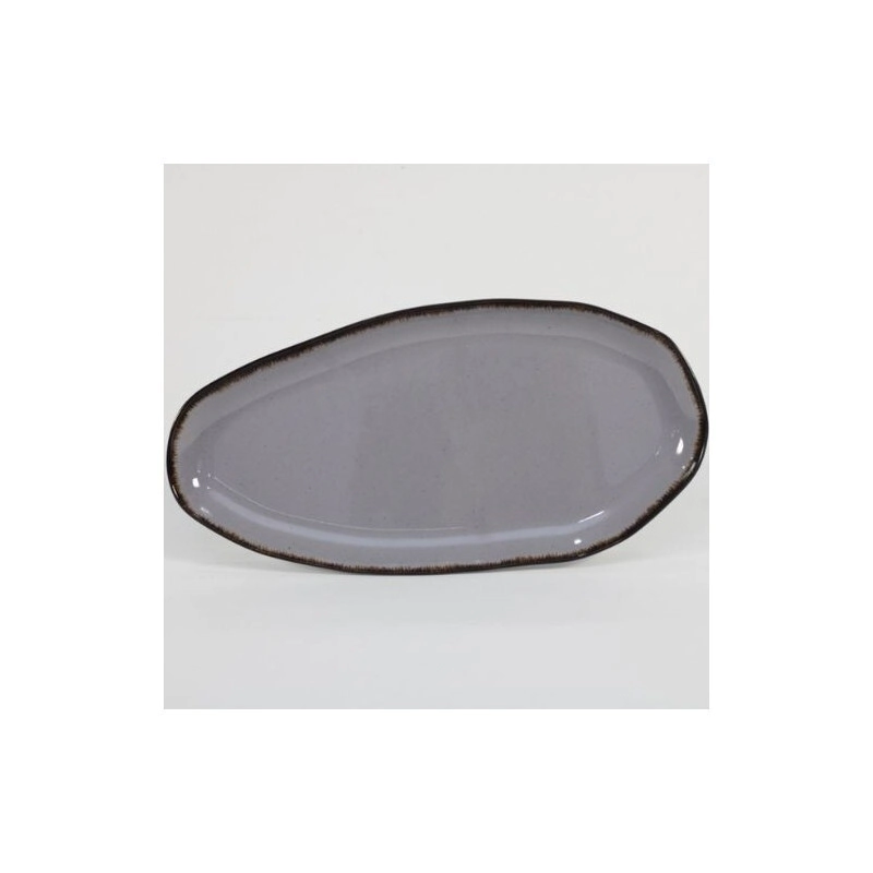 BANDEJA OVAL 32 X 15 CM IRREGULAR GRIS GRANITO MELAMINA