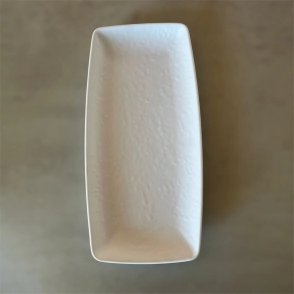 BANDEJA 33 X 15,5 CM RECTANGULAR BLANCA MATE TEXTURADA MELAMINA
