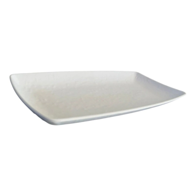 BANDEJA 33 X 15,5 CM RECTANGULAR BLANCA MATE TEXTURADA MELAMINA