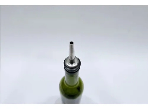 ACEITERA REDONDA DE VIDRIO CON PICO VERDE VINTAGE 390 ML