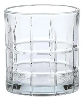 VASO DE WHISKY DOUGLAS 335 ML VIDRIO A CUADROS