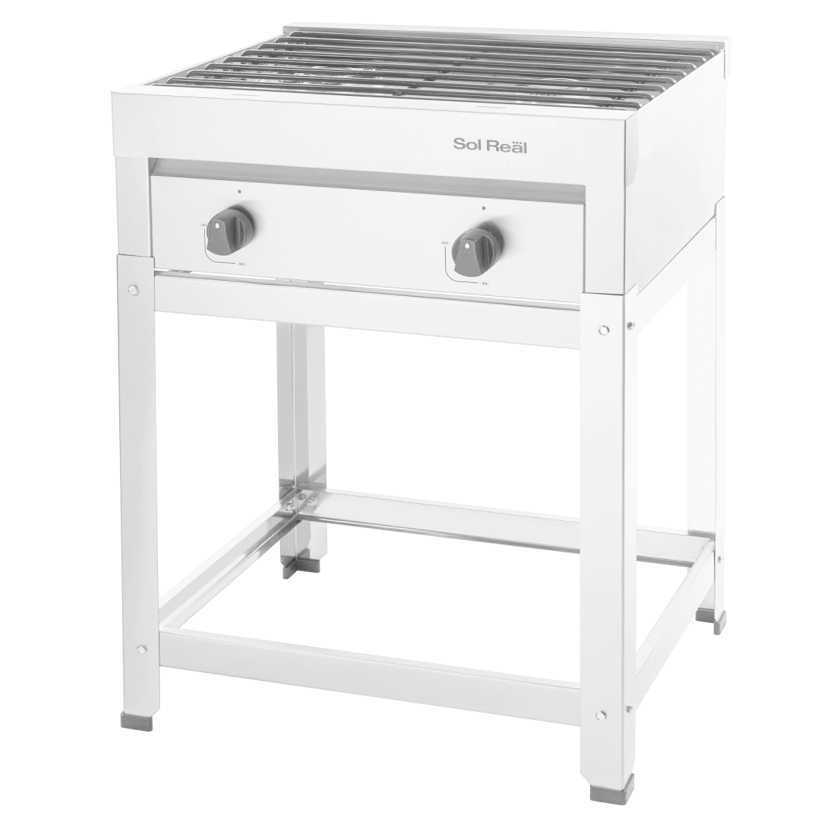 ANAFE 2 HORNALLAS REJAS HIERRO REDONDO ACERO INOXIDABLE GAS ENVASADO SOL REAL