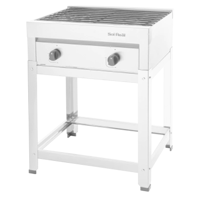 ANAFE 2 HORNALLAS REJAS HIERRO REDONDO ACERO INOXIDABLE GAS ENVASADO SOL REAL