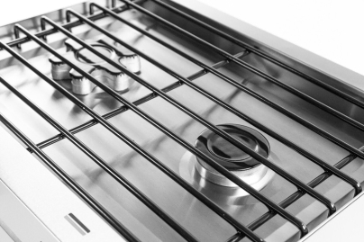 ANAFE 2 HORNALLAS REJAS HIERRO REDONDO ACERO INOXIDABLE GAS ENVASADO SOL REAL