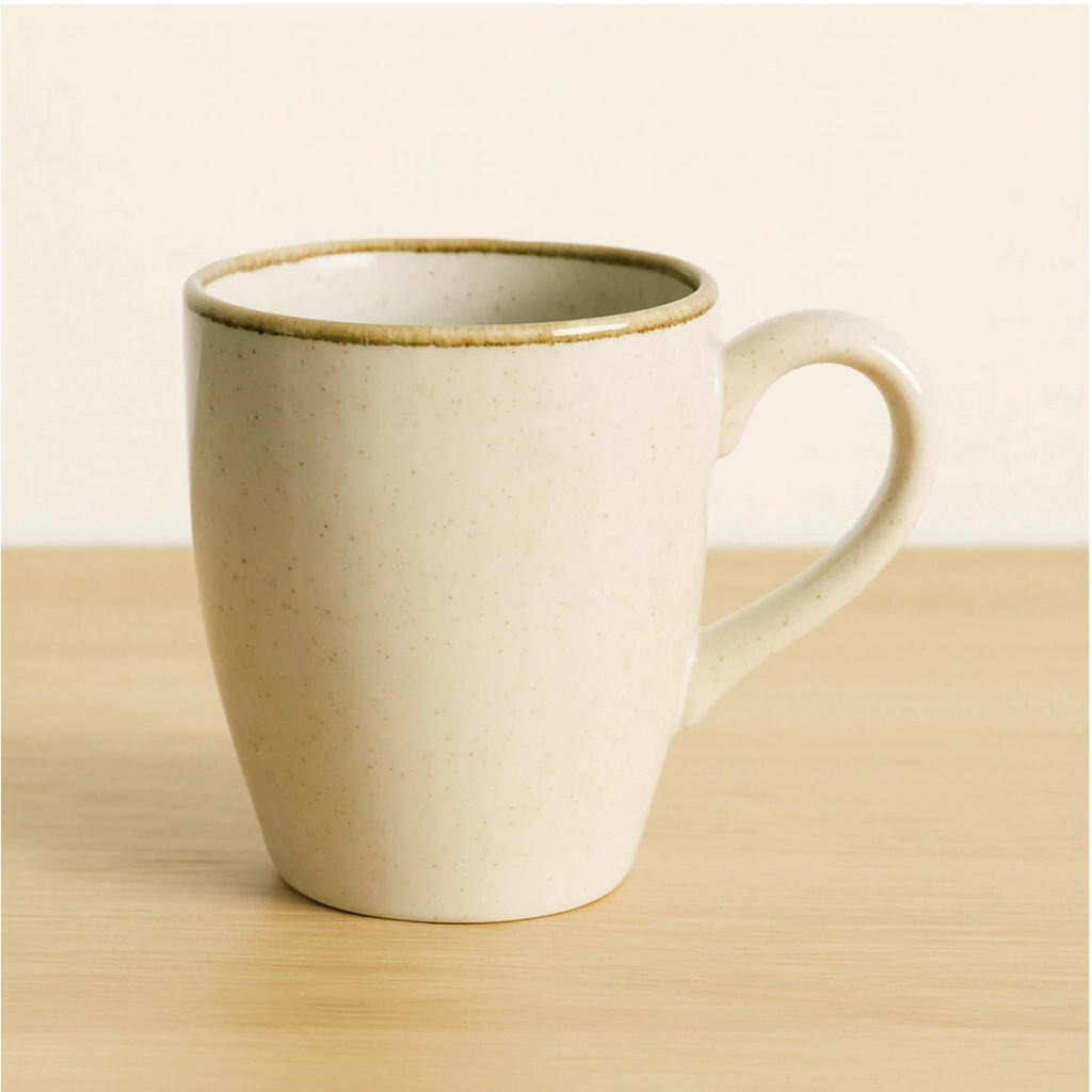 JARRO MUG 355 CC BEIGE IVORY PORCELANA SALDO