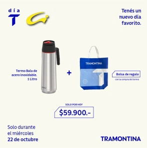 TERMO BALA 1 LTS DE ACERO INOXIDABLE TRAMONTINA