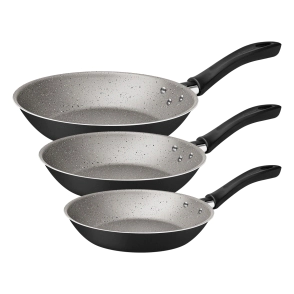 JUEGO DE 3 SARTENES LINZ ANTIADHERENTE NEGRA INTERIOR GRIS TRAMONTINA