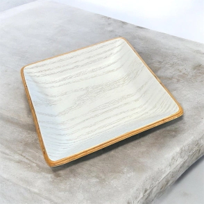 CAZUELA CUADRADA 12,5 CM MADERA BLANCA COMBINADA CAROL