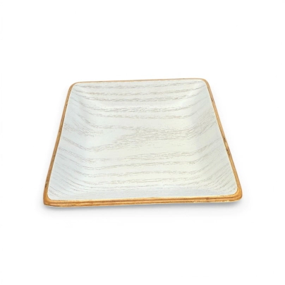 CAZUELA CUADRADA 12,5 CM MADERA BLANCA COMBINADA CAROL