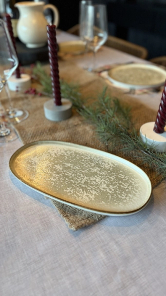 FUENTE OVAL 30 CM LINEA CORTADO PORCELANA CAROL