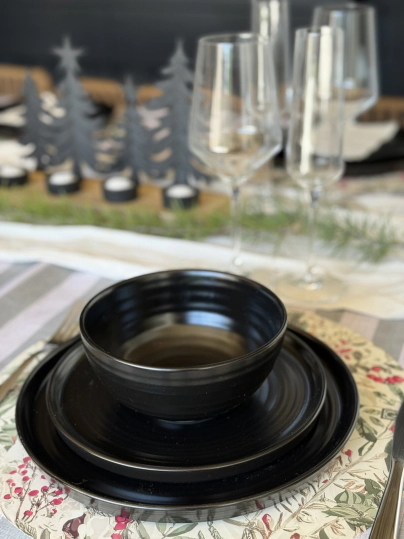 PLATO PLAYO 26 CM LINEA FUSION NEGRO CERAMICA CAROL