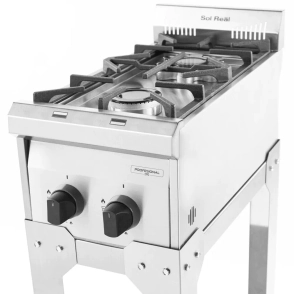 ANAFE 2 HORNALLAS 29 CM ACERO INOXIDABLE REJAS DE ALUMINIO MULTIGAS SOL REAL