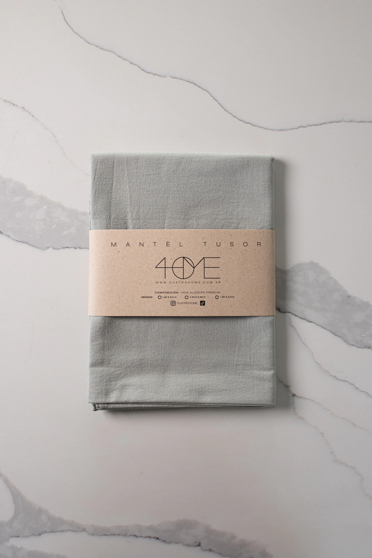 MANTEL TUSOR LISO 1,4 X 2,5 MTS GRIS PERLA