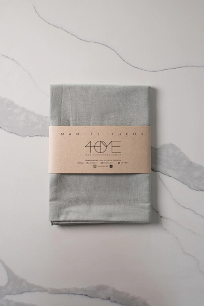 MANTEL TUSOR LISO 1,4 X 2,5 MTS GRIS PERLA