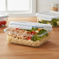 RECIPIENTE RECTANGULAR MEDIANO 1060 ML DE VIDRIO CON TAPA RIGOLLEAU