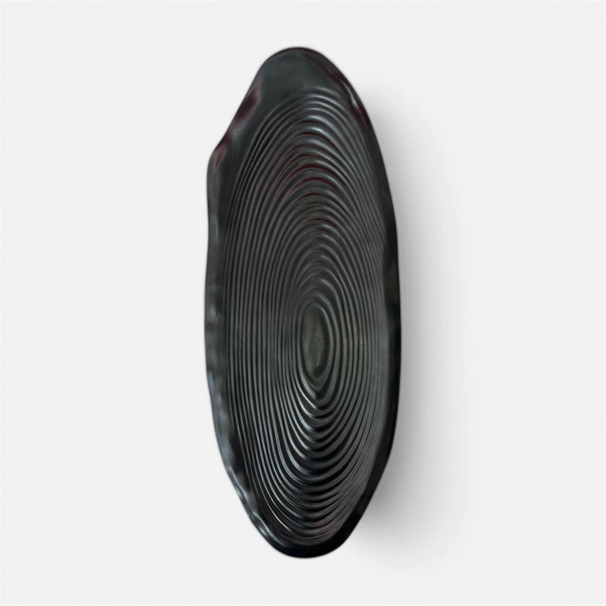 BANDEJA 29 X 11 CM OVAL IRREGULAR ANILLO NEGRA MELAMINA