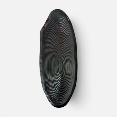 BANDEJA 29 X 11 CM OVAL IRREGULAR ANILLO NEGRA MELAMINA