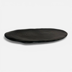 BANDEJA 29 X 11 CM OVAL IRREGULAR ANILLO NEGRA MELAMINA
