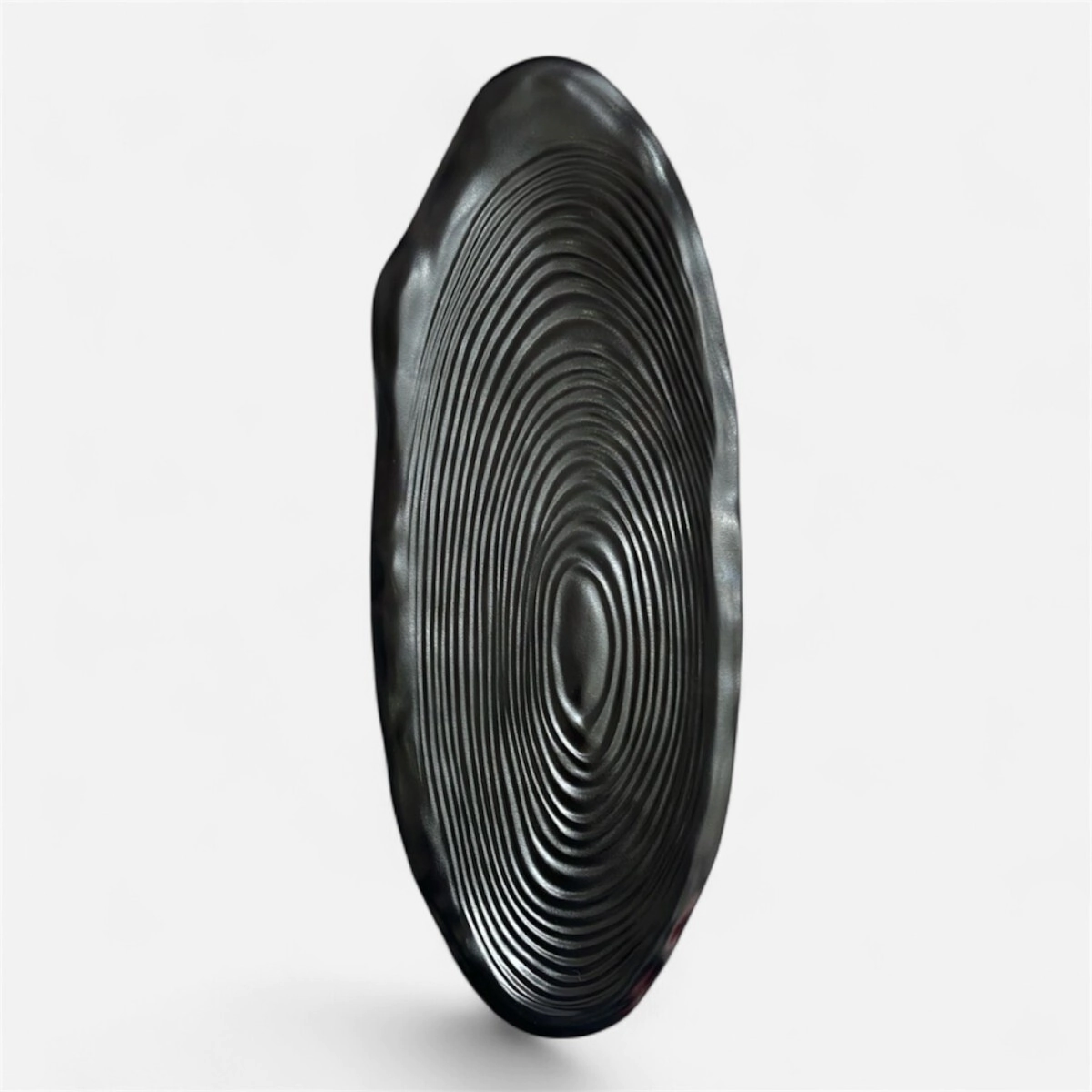 BANDEJA 39 X 15 CM OVAL IRREGULAR ANILLO NEGRA MELAMINA