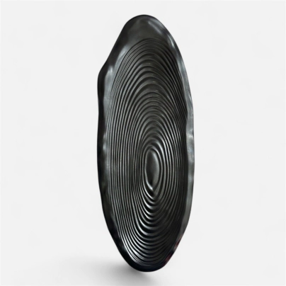 BANDEJA 39 X 15 CM OVAL IRREGULAR ANILLO NEGRA MELAMINA