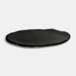 BANDEJA 39 X 15 CM OVAL IRREGULAR ANILLO NEGRA MELAMINA