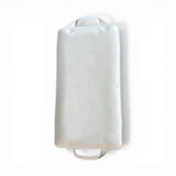 BANDEJA 45 X 21 CM CON ASAS RECTANGULAR BLANCA MELAMINA