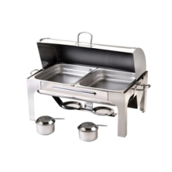 CHAFING RECTANGULAR DOBLE CON TAPA REBATIBLE ACERMEL