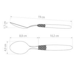 CUCHARA DE MESA IPANEMA MANGO PLASTICO NEGRO TRAMONTINA