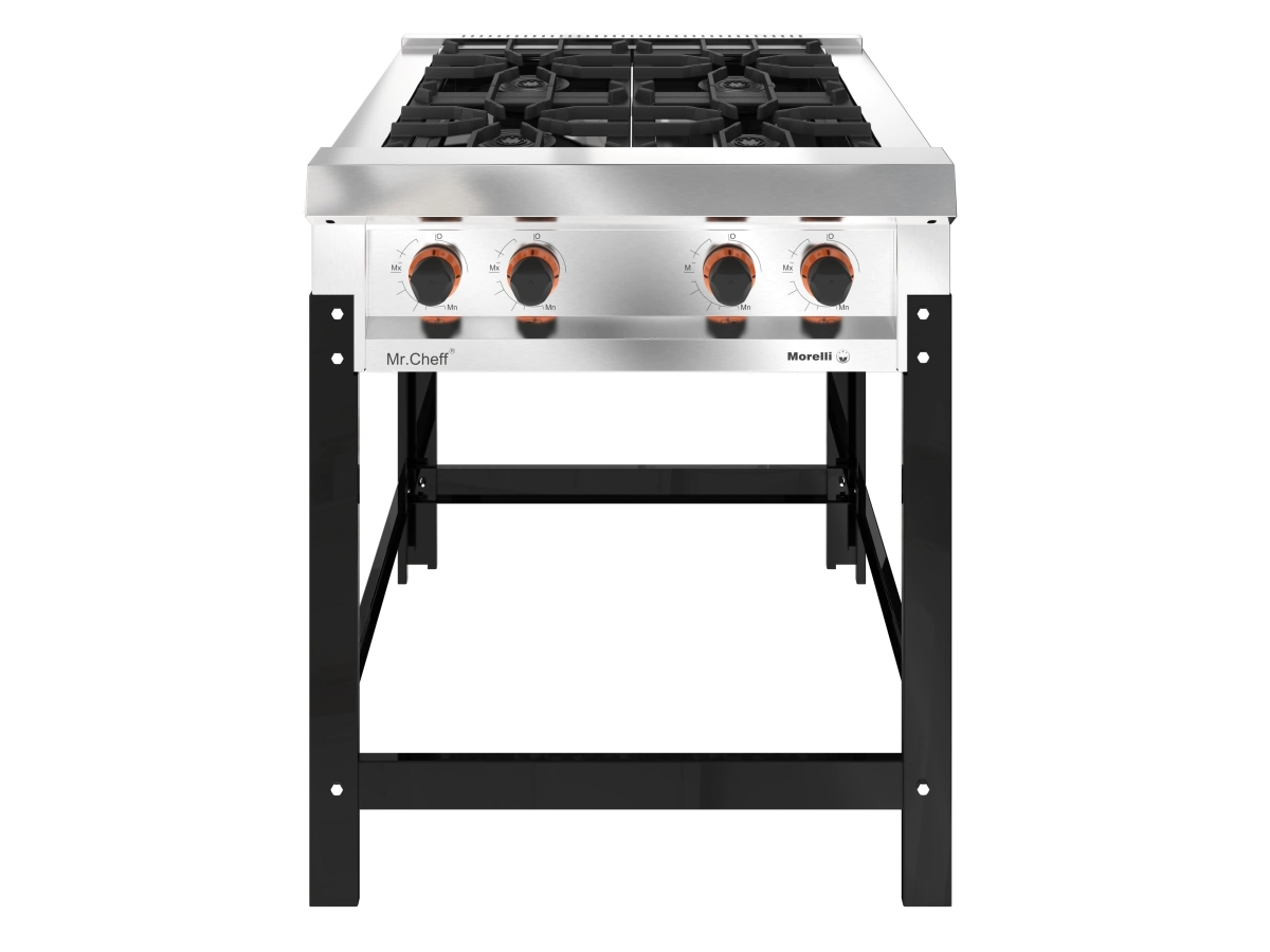 ANAFE 4 HORNALLAS 750 BASIC CHEFF REJA FUNDICION MORELLI