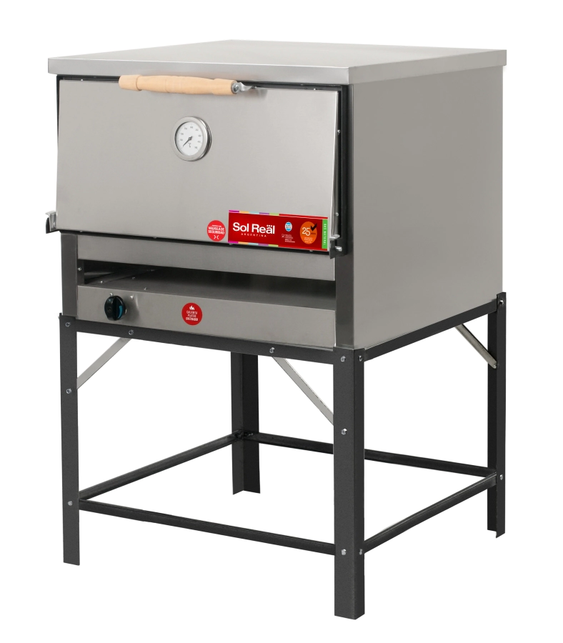 HORNO PIZZERO 12 MOLDES ACERO CON GRATINADOR GAS NATURAL SOL REAL