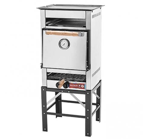 HORNO PIZZERO 4 MOLDES MULTIPLE CON PLANCHA Y DOS CARLITEROS SIMPLE GAS NATURAL SOL REAL