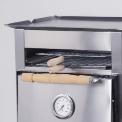 HORNO PIZZERO 4 MOLDES MULTIPLE CON PLANCHA Y DOS CARLITEROS SIMPLE GAS NATURAL SOL REAL