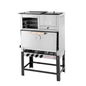 HORNO PIZZERO 8 MOLDES MULTIPLE CON PLANCHA Y PANCHERA GAS NATURAL SOL REAL