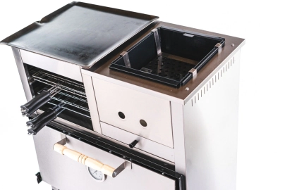 HORNO PIZZERO 8 MOLDES MULTIPLE CON PLANCHA Y PANCHERA GAS NATURAL SOL REAL